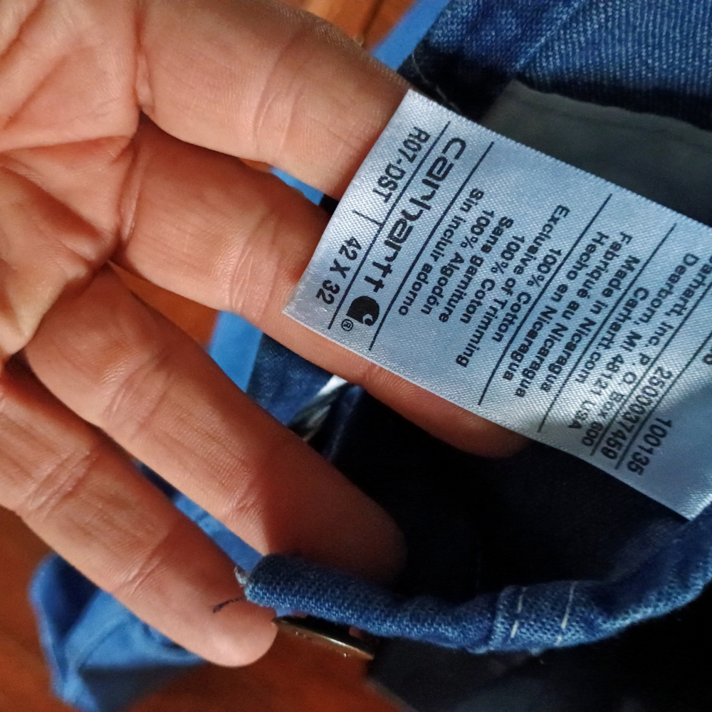 Carhartt Denim Overalls and Gray Long Sleeve T-Shirt Set - Picture 12 of 12